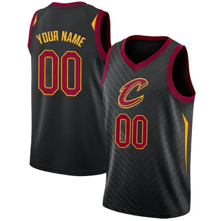 Men's Custom Cleveland Cavaliers Black Jersey - Statement Edition - Swingman