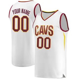 Men's Custom Cleveland Cavaliers White Jersey - Association Edition - Fast Break