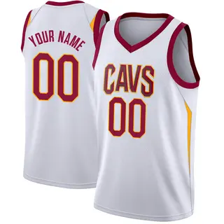 Men's Custom Cleveland Cavaliers White Jersey - Association Edition - Swingman