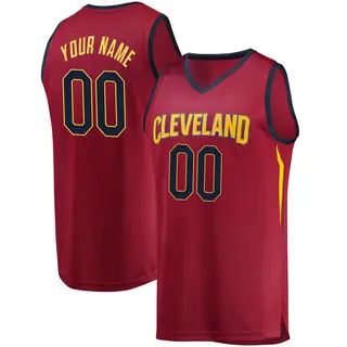 Men's Custom Cleveland Cavaliers Wine Jersey - Iconic Edition - Fast Break