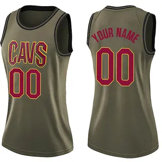 Women's Custom Cleveland Cavaliers Green Salute to Service Jersey - Swingman