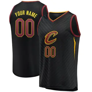 Youth Custom Cleveland Cavaliers Black Jersey - Statement Edition - Fast Break