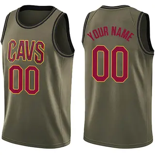 Youth Custom Cleveland Cavaliers Green Salute to Service Jersey - Swingman